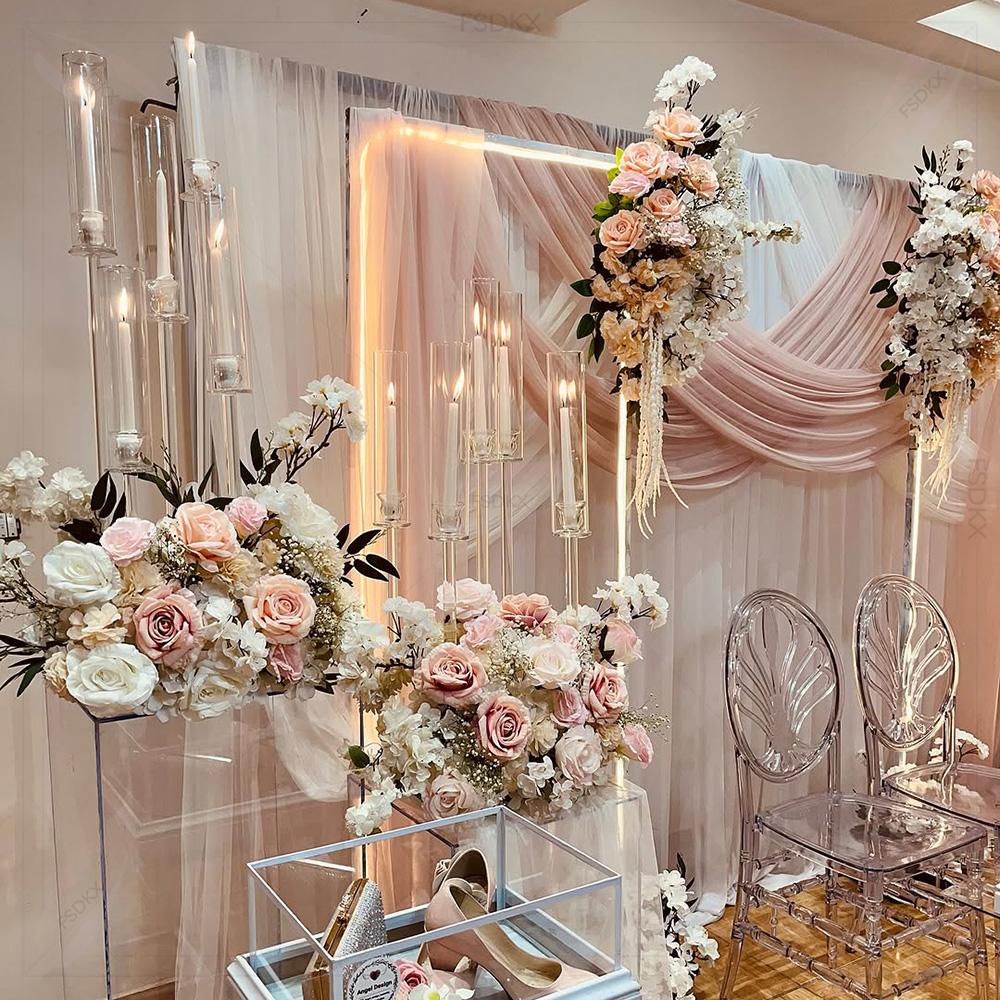 Home Decor White - ผ้าม่านฉากหลังสีขาวสั่งตัดตามขนาดสำหรับงานแต่งงาน ขายส่งระดับหรู