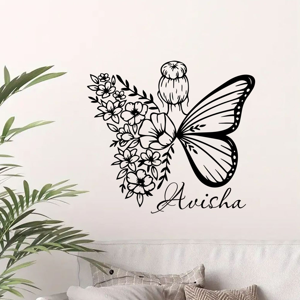 Home Decor Wall Tiles - ของตกแต่งบ้านอะคริลิคทันสมัยรูปผีเสื้อดอกไม้ 1 ชิ้น ของขวัญสำหรับเพื่อน ของตกแต่งผนัง