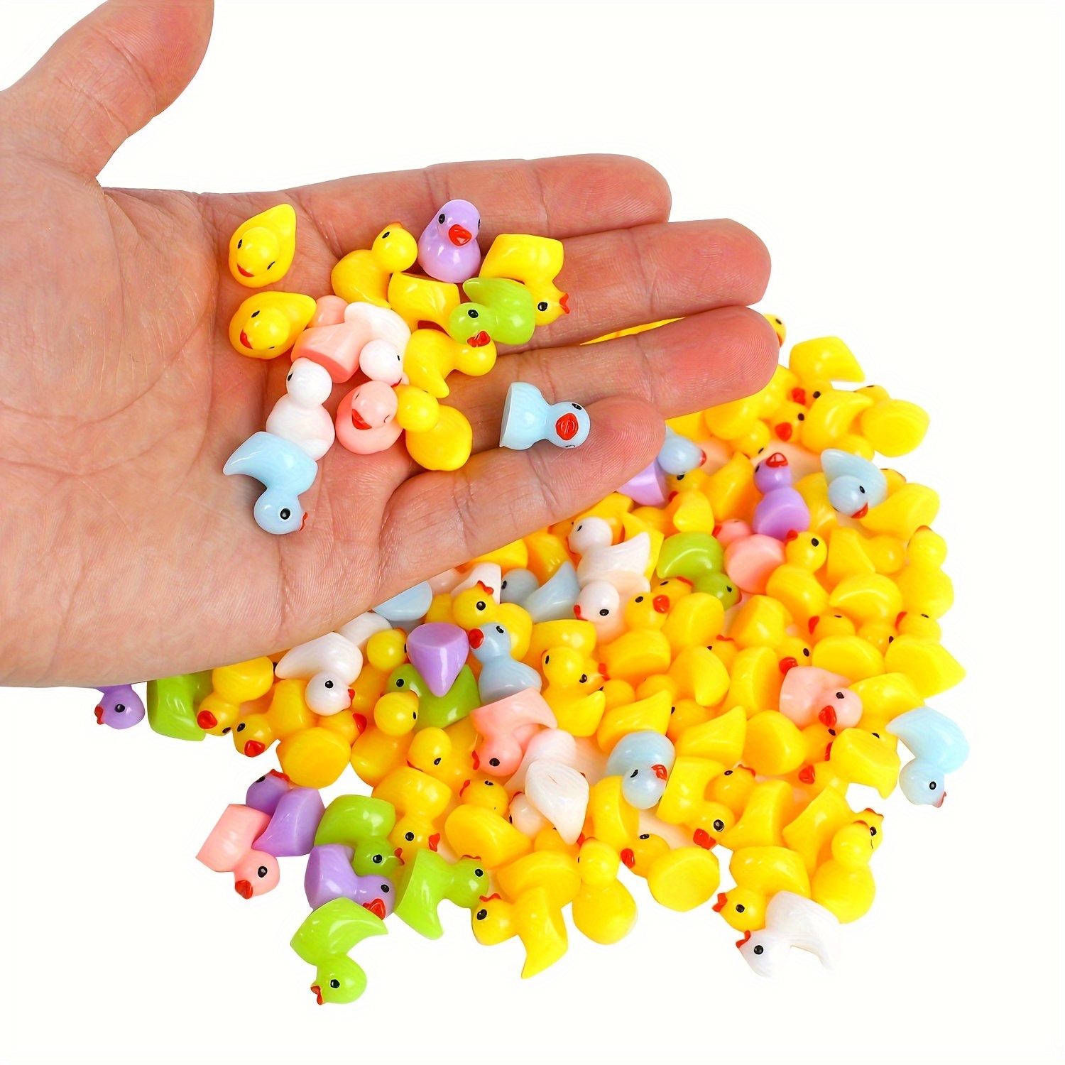 Home Decor Duck - 50/100pcs Multicolor MINI เป็ดเรซิ่น,เป็ดขนาดเล็กตัวเลขตกแต่งภูมิทัศน์สําหรับบ้านซ่อน Prank เกม