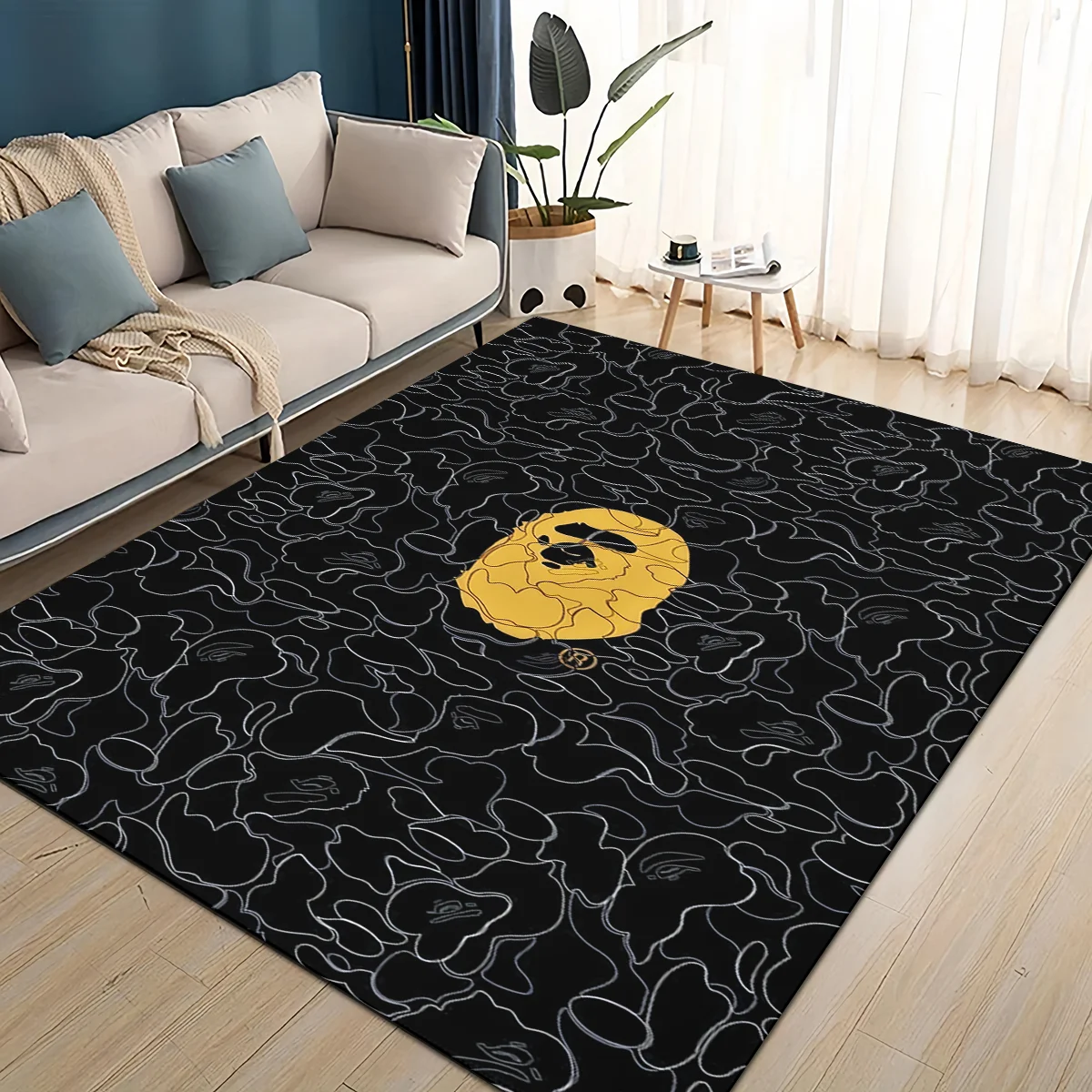 Home Decor Online Free - พรมลายการ์ตูน B-BAPE สไตล์ใหม่ปี 2025 สำหรับห้องนั่งเล่น ห้องนอน