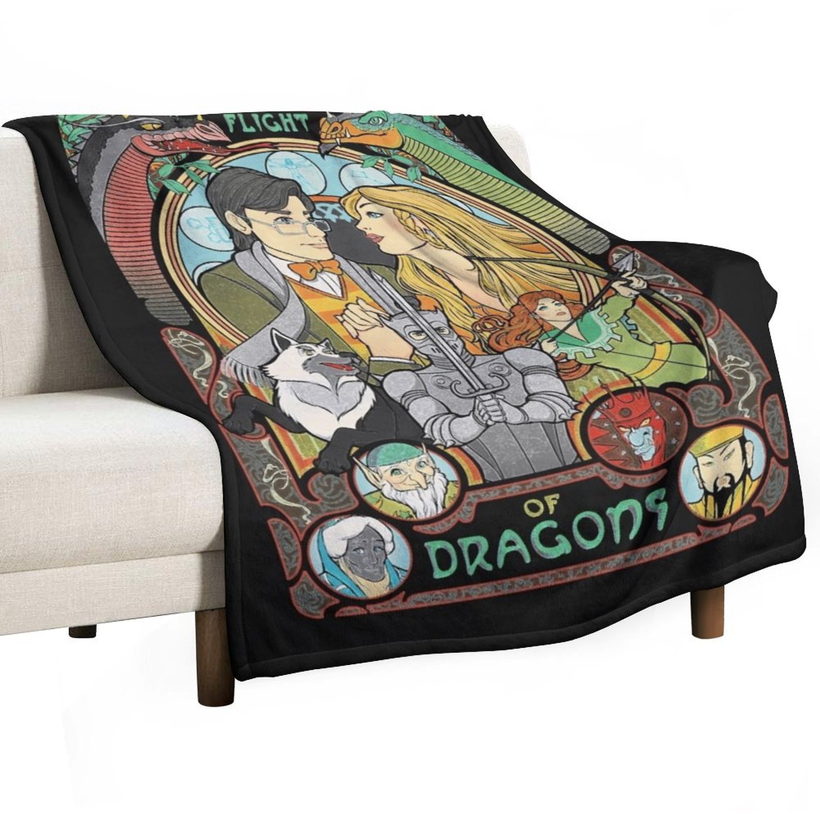 Home Decor Png - เสื้อยืด Flight of Dragons Essential.png ผ้าห่มคลุมโซฟา