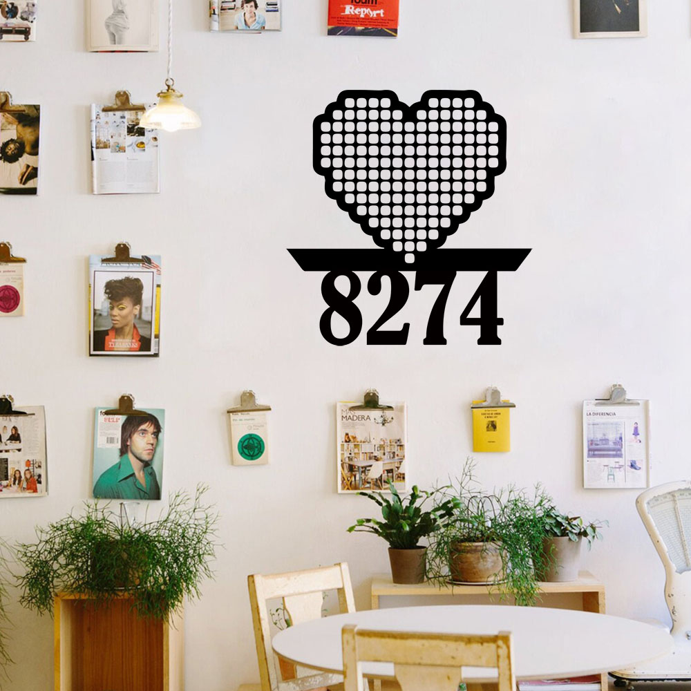 Home Decor Wall Tiles - 1PC Cool Love สติ๊กเกอร์ติดผนังแบบกำหนดชื่อได้ สติ๊กเกอร์ติดผนังแบบถอดได้ DIY