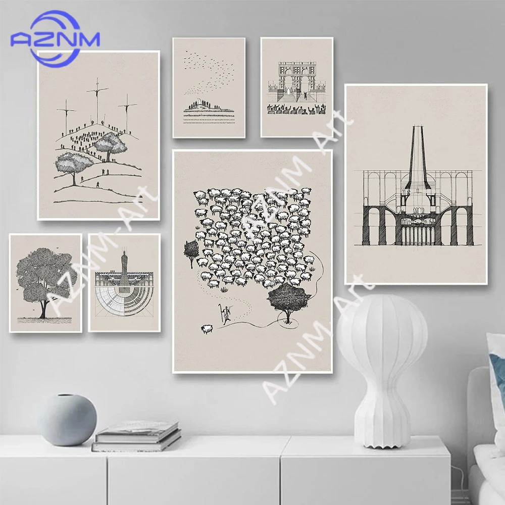 Home Decor Jesus - โปสเตอร์ภาพวาดพระเยซูออกจาก 99 คนพยาบาล ข้อพระคัมภีร์คริสเตียน ภาพพิมพ์บนผ้าใบ ตกแต่งผนังห้องนั่งเล่น