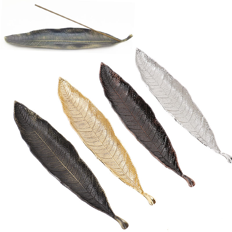 Home Decor Humacao - โลหะ Bodhi Leaf ธูปถาดผู้ถือธูป Ash Catcher