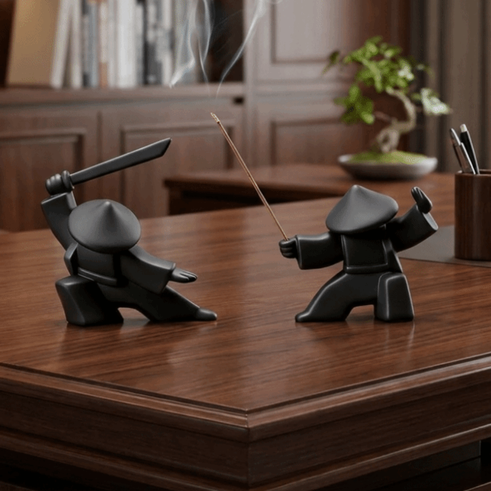 Incense Stick Holder - ที่วางธูปซามูไรพิมพ์ 3 มิติ 2 ชิ้น รูปปั้นซามูไรพลาสติก