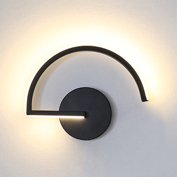 Home Decor White - โคมไฟติดผนัง LED สไตล์นอร์ดิกสมัยใหม่, โคมไฟติดผนังทรงเรขาคณิตสีดำแบบมินิมอลสำหรับตกแต่งห้องนอนข้างเตียงห้องนั่งเล่น, ไฟตกแต่งบ้านสุดสร้างสรรค์