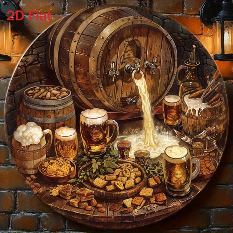 Home Decor Korea - ป้ายอะลูมิเนียมทรงกลม 2 มิติ 1 ชิ้น สำหรับตกแต่งผนังภายในและภายนอกบ้าน