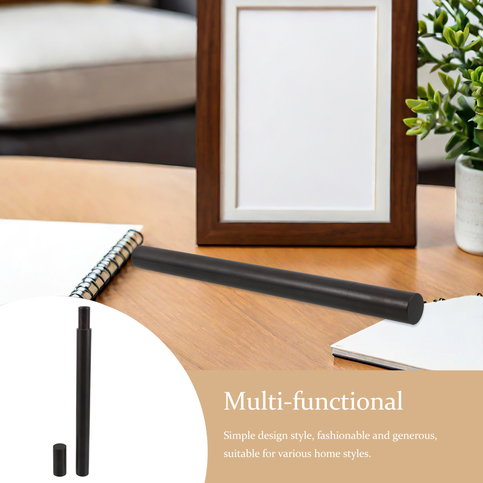 Incense Stick Holder - กระบอกใส่ธูปไม้ดำพรีเมียม ขนาด 9.25x0.7 นิ้ว ทรงกระบอกปิดผนึก สำหรับอโรมาเธอราพี