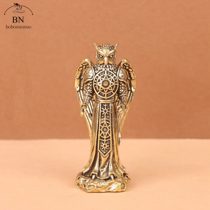 Home Decor Korea - รูปปั้นนกฮูกทองเหลืองสไตล์เรโทร รูปปั้นนักอัศวิน นักพยากรณ์ ของตกแต่งโต๊ะทำงาน รูปปั้นสัตว์ขนาดเล็ก ของตกแต่งบ้าน