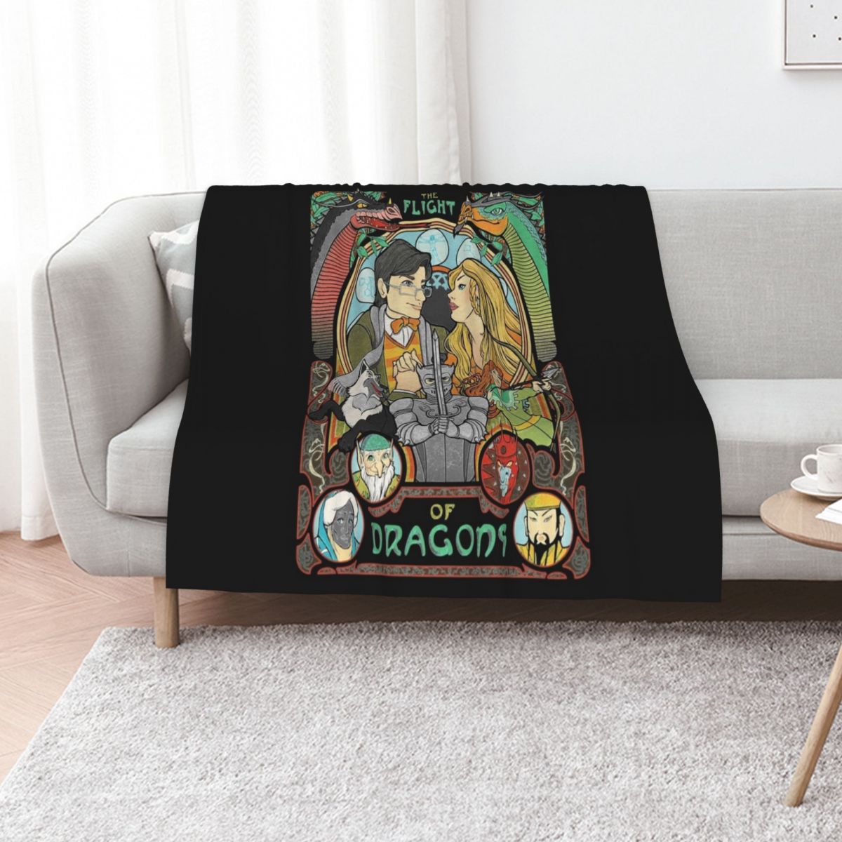 Home Decor Png - เสื้อยืดลาย Flight of Dragons Essential.png ผ้าห่มอุ่นสบายสำหรับตกแต่งห้องนอน