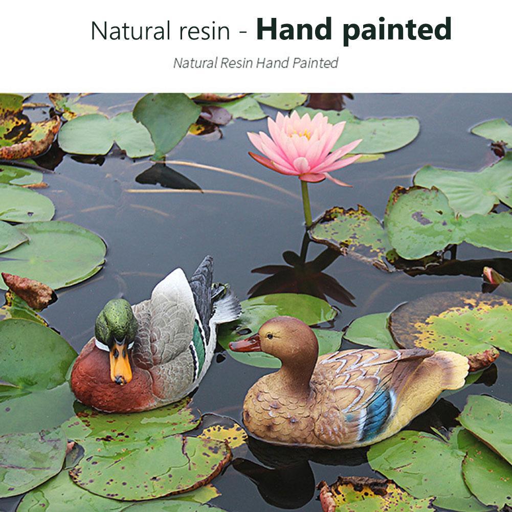 Home Decor Duck - รูปปั้นเป็ดสวนกลางแจ้งขนาดใหญ่รูปปั้นเป็ดแมนดารินทำจากเรซิ่นแมนดารินประดับบ่อน้ำรูปปั้นสัตว์การตกแต่งบ้าน