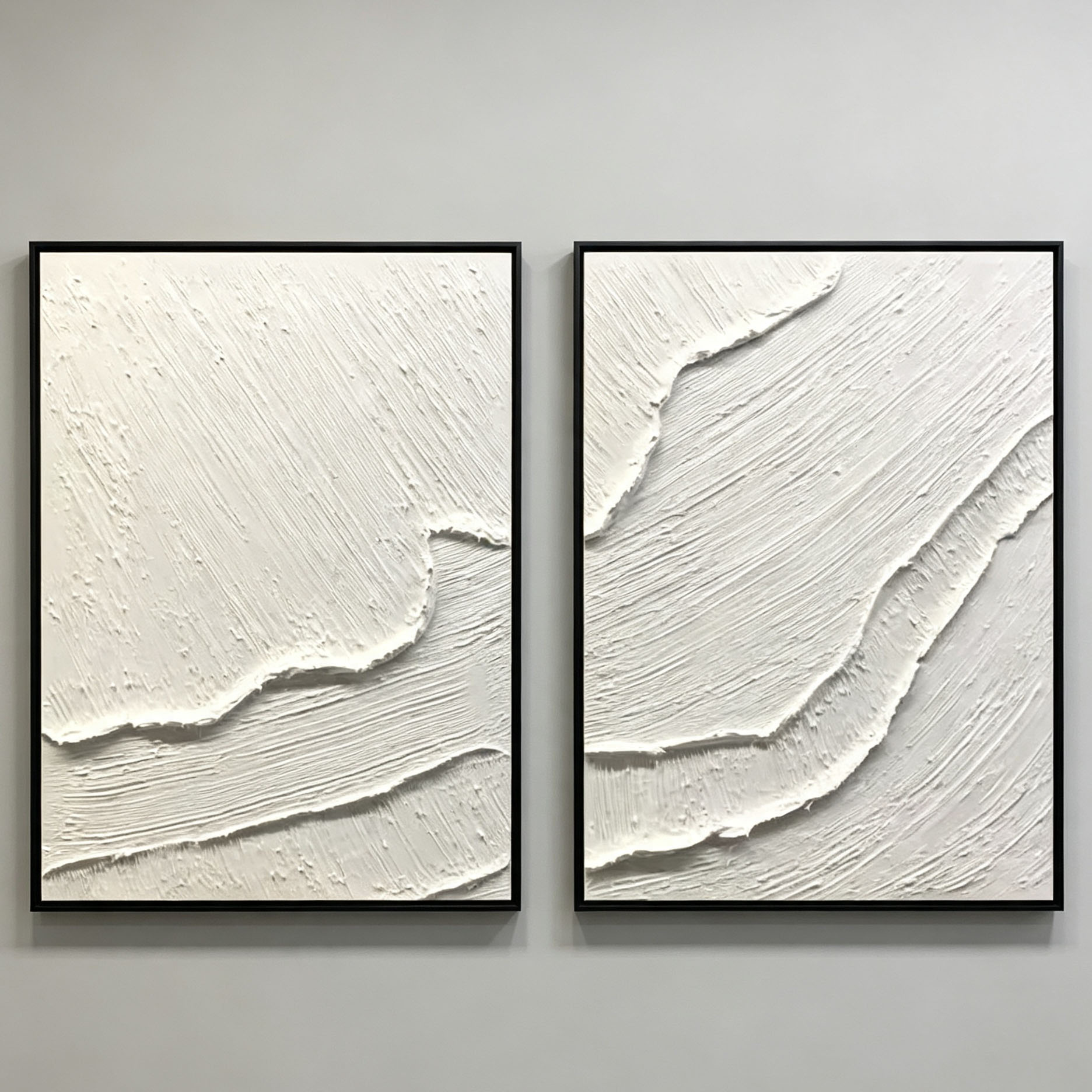 ภาพวาดสีน้ำมันแบบนามธรรม 3 มิต - Home Decor White บทวิจารณ์และราคา