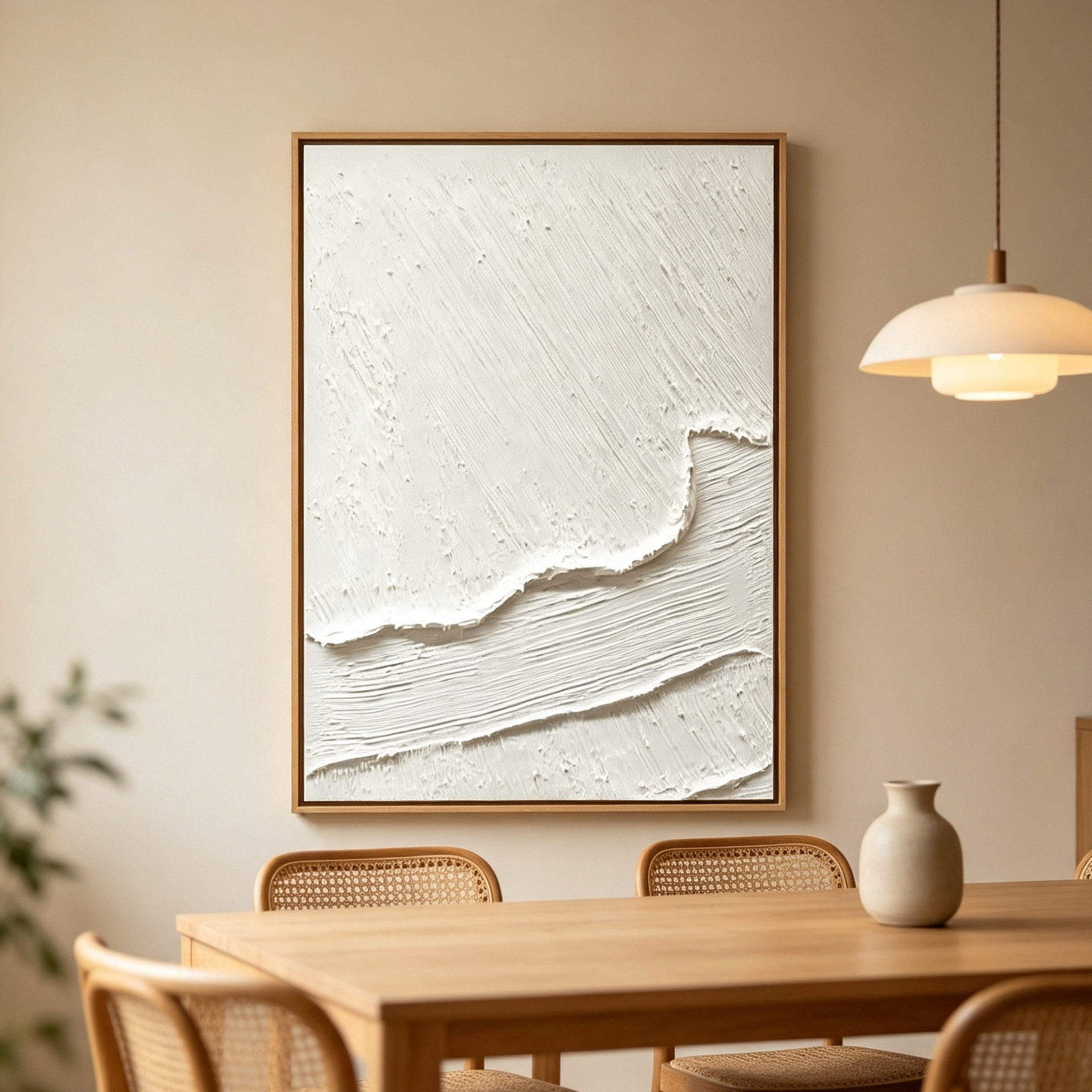 ภาพวาดสีน้ำมันแบบนามธรรม 3 มิต - Home Decor White บทวิจารณ์และราคา