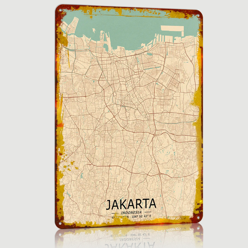 โปสเตอร์แผนที่วินเทจกรุงจาการ์ - Home Decor Jakarta บทวิจารณ์และราคา
