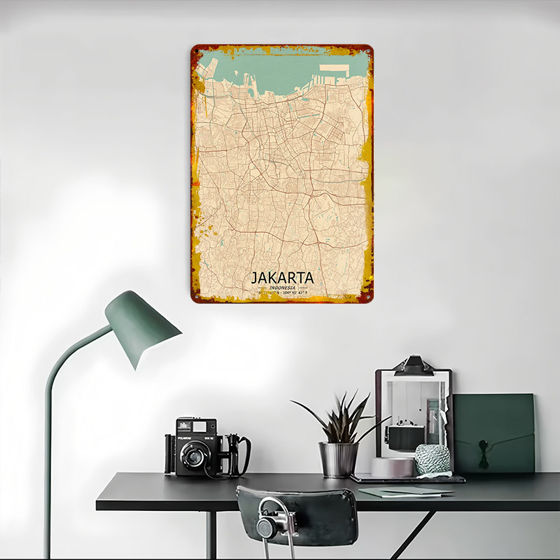 โปสเตอร์แผนที่วินเทจกรุงจาการ์ - Home Decor Jakarta บทวิจารณ์และราคา