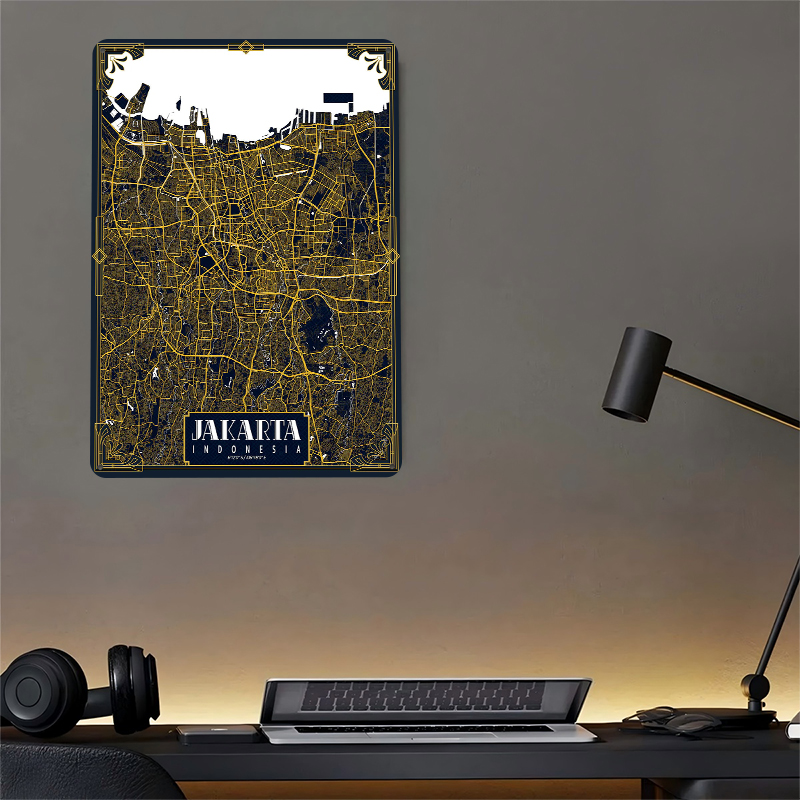 แผนที่เมืองจากarta โปสเตอร์อาร - Home Decor Jakarta บทวิจารณ์และราคา