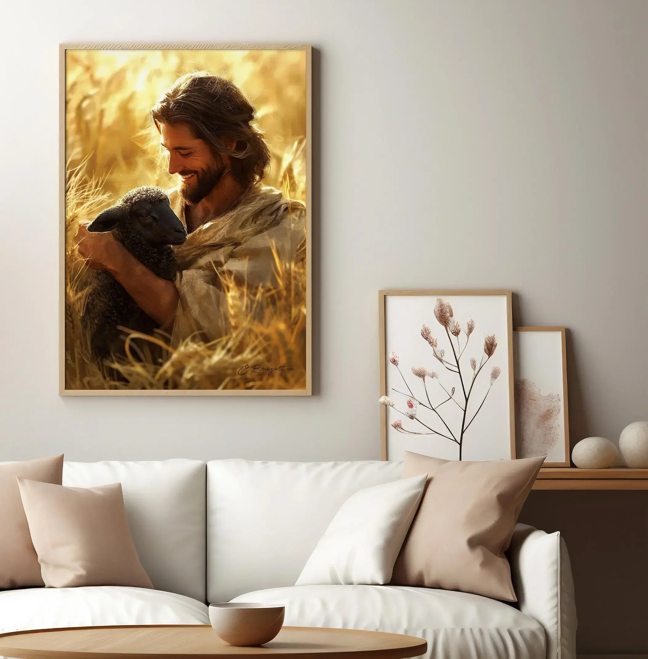 พระเยซูคริสต์เดินบนน้ํามือของพ - Home Decor Jesus บทวิจารณ์และราคา