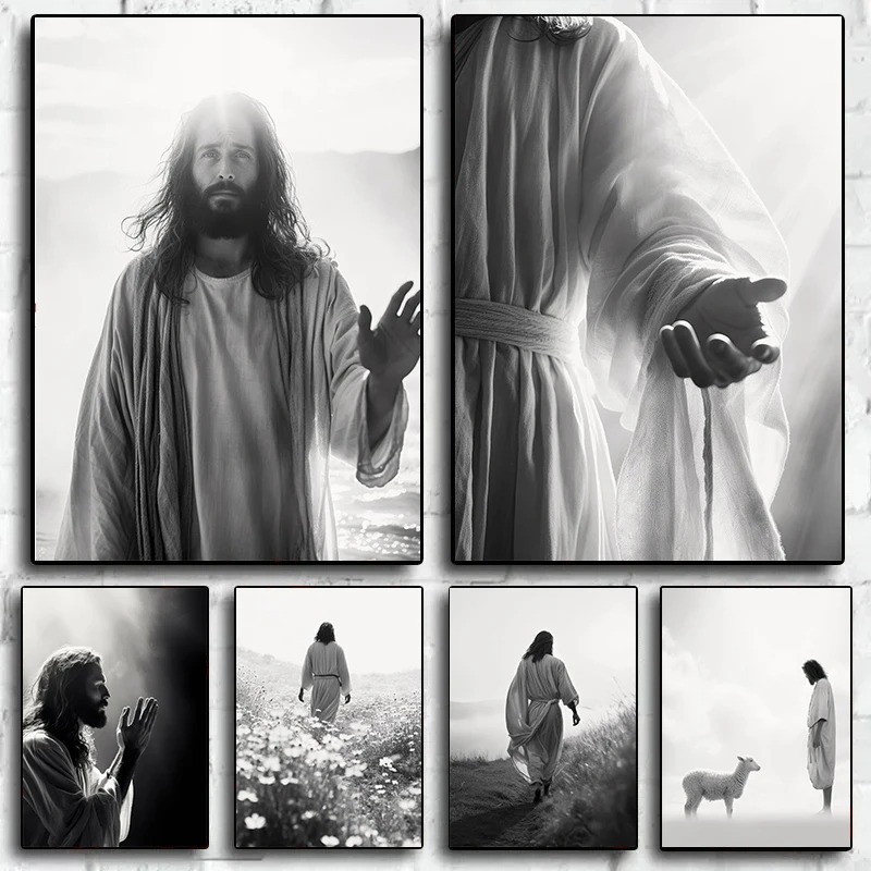 ภาพพิมพ์บนผ้าใบลายไม้กางเขนพระ - Home Decor Jesus บทวิจารณ์และราคา