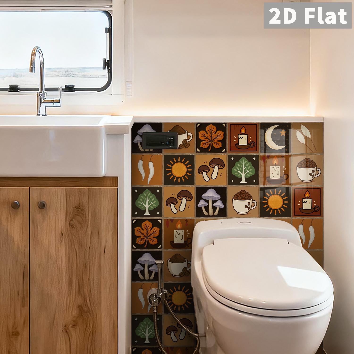 สติ๊กเกอร์ติดผนังลายวินเทจฤดูใ - Home Decor Wall Tiles บทวิจารณ์และราคา