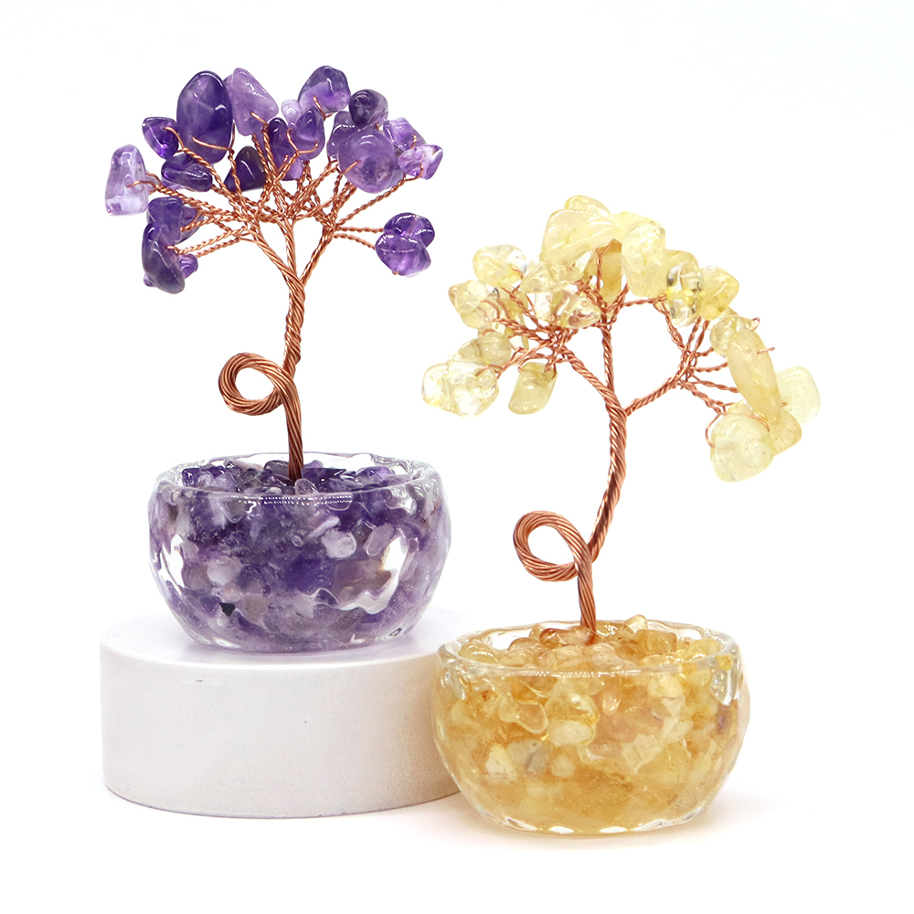 ต้นไม้นำโชคคริสตัลอัญมณีธรรมชา - Home Decor Solution บทวิจารณ์และราคา