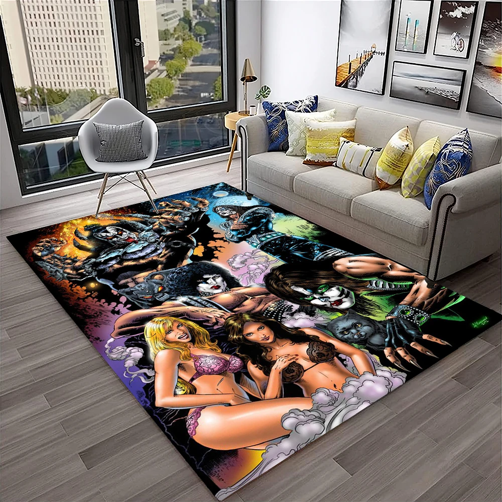 Retro KISS Rock Band พรมพรมสํา - Home Decor Online Free บทวิจารณ์และราคา