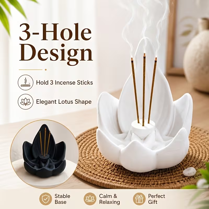 เตาเผาธูปทรงดอกบัวสไตล์จีนเซน  - Incense Stick Holder บทวิจารณ์และราคา
