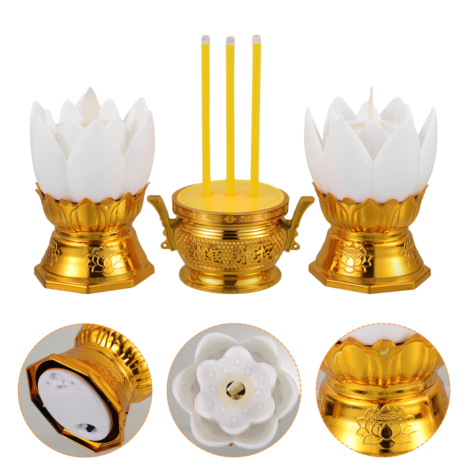ชุดโคมไฟจำลองรูปดอกบัว LED พร้ - Incense Stick Holder บทวิจารณ์และราคา