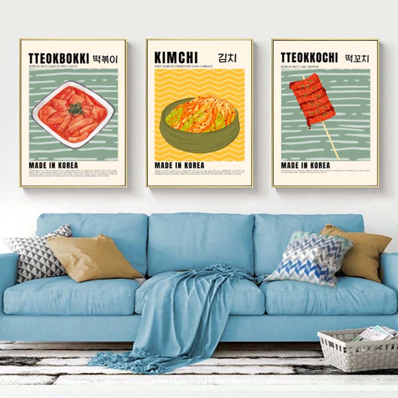 อาหารเอเชียภาพวาดผ้าใบโปสเตอร์ - Home Decor Korea บทวิจารณ์และราคา