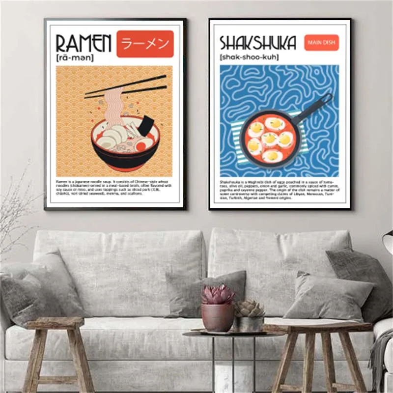 อาหารเอเชียภาพวาดผ้าใบโปสเตอร์ - Home Decor Korea บทวิจารณ์และราคา