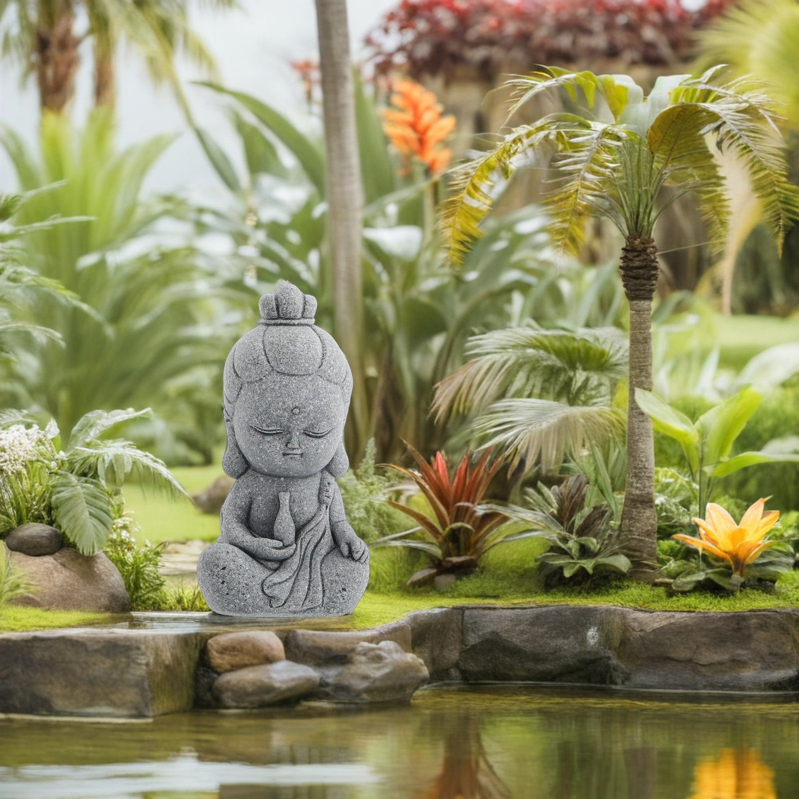 พระพุทธรูปหินขนาดเล็กแบบกวนอิม - Home Decor Zen บทวิจารณ์และราคา