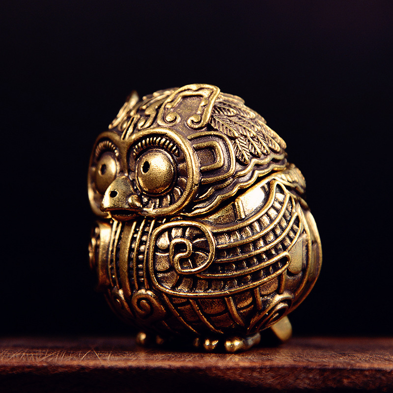 รูปปั้นนกฮูกทองเหลืองโบราณน่าร - Home Decor Humacao บทวิจารณ์และราคา