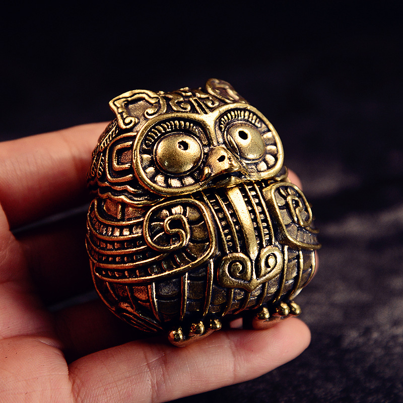 รูปปั้นนกฮูกทองเหลืองโบราณน่าร - Home Decor Humacao บทวิจารณ์และราคา
