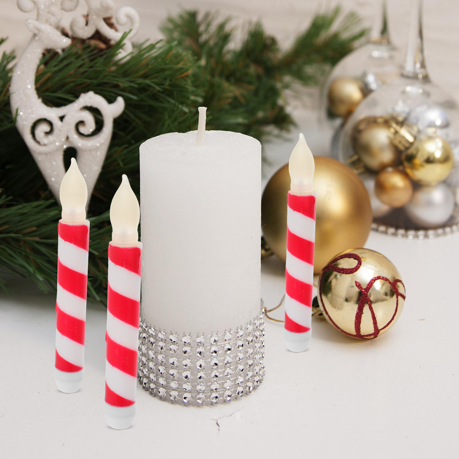 เทียนแท่งไร้เปลวไฟ 6 ชิ้น ใช้แ - Home Decor White บทวิจารณ์และราคา